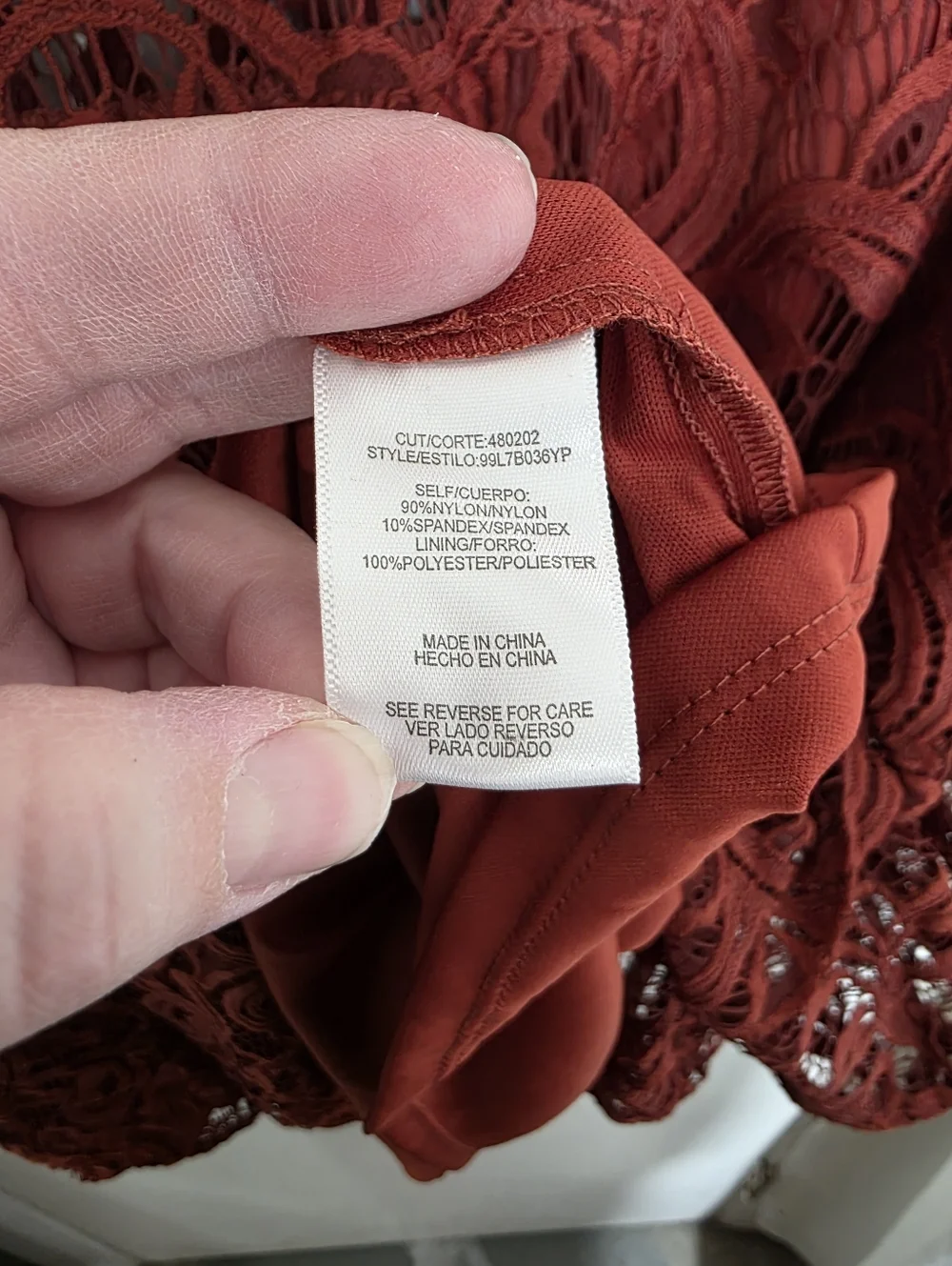 HALO Crochet Lined Sleeveless Top Plus Size 3X Red Rust - Picture 7 of 8